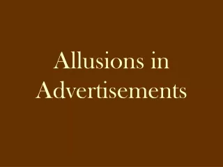 Allusions in Advertisements