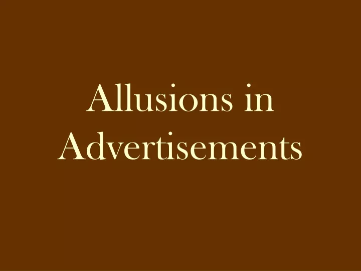 allusions in advertisements