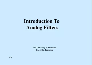 Introduction To    Analog Filters