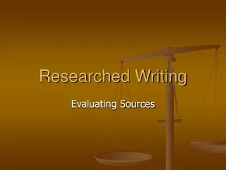Researched Writing