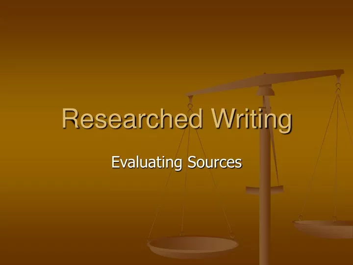 researched writing