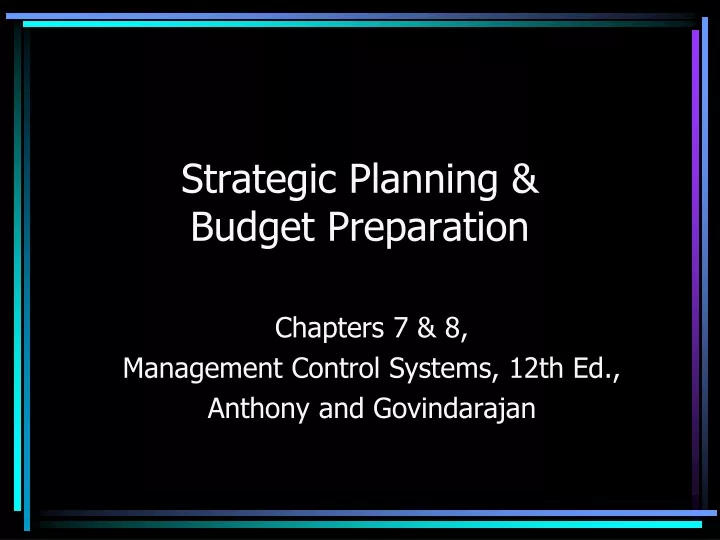 strategic planning budget preparation