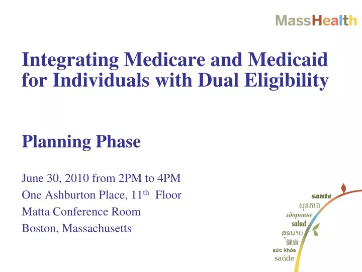 integrating medicare and medicaid for individuals with dual eligibility