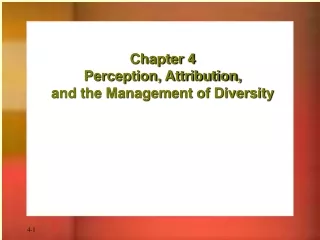 Chapter 4 Perception, Attribution,  and the Management of Diversity