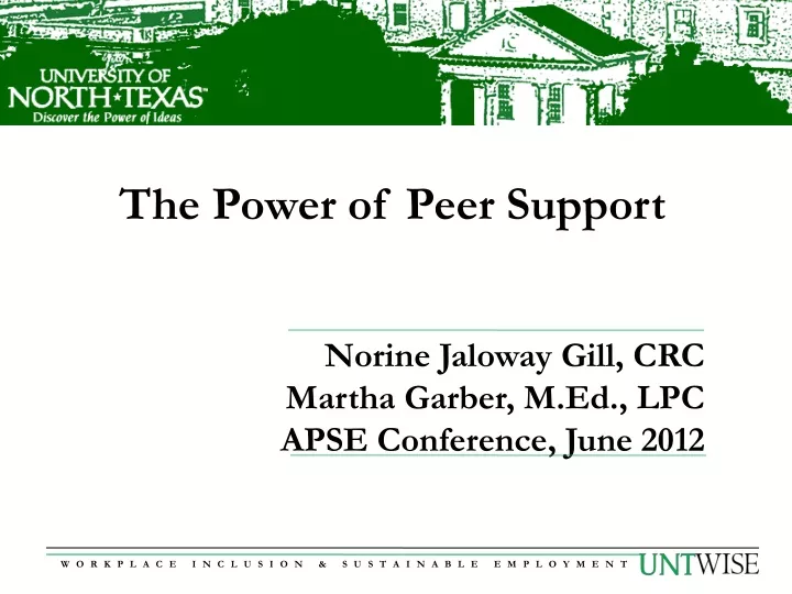 the power of peer support