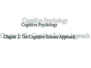 Cognitive Psychology Chapter 2: The Cognitive Science Approach