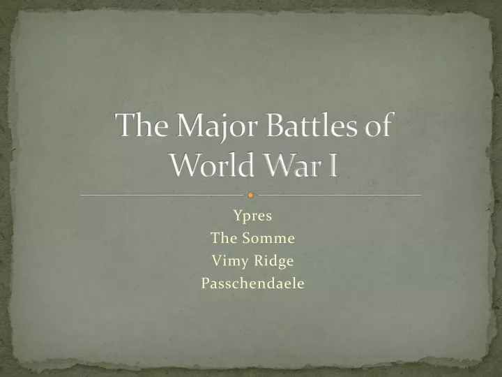 the major battles of world war i