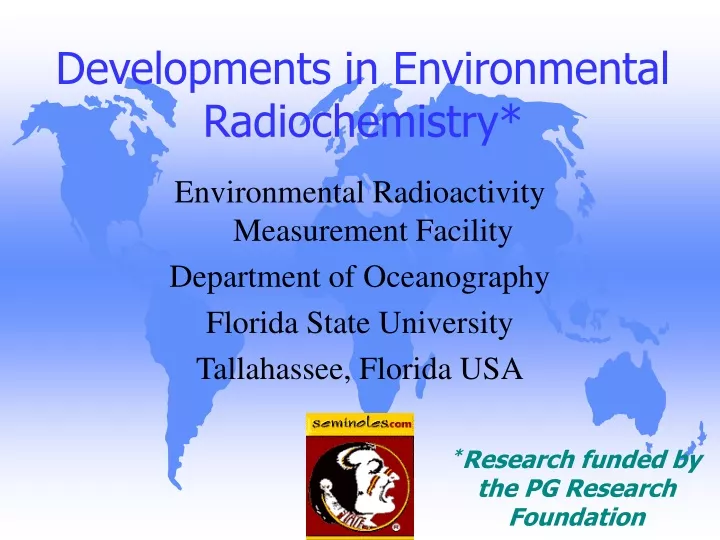 developments in environmental radiochemistry
