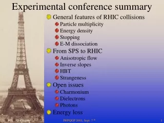 Experimental  conference summary