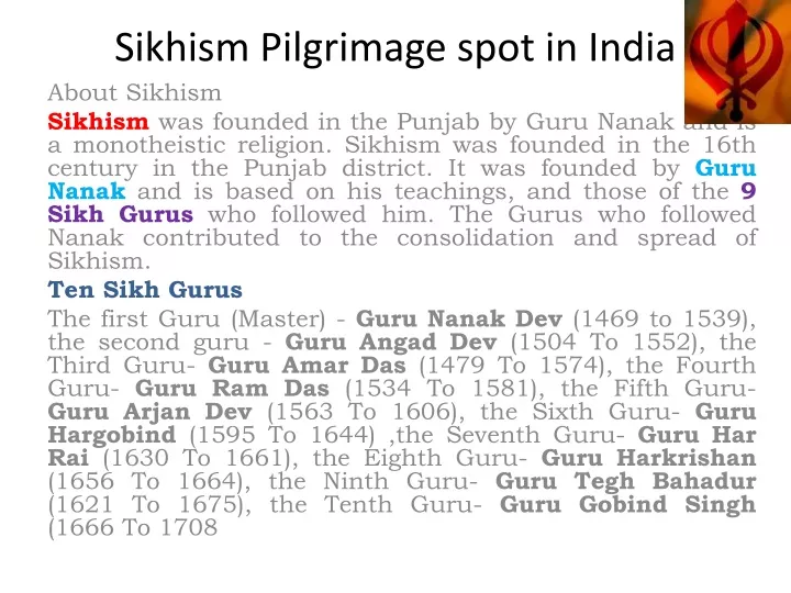 sikhism pilgrimage spot in india