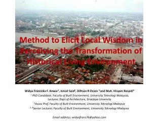 Method to Elicit Local Wisdom in Perceiving the Transformation of Historical Living  Environment