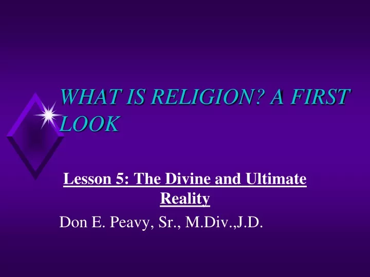 what is religion a first look