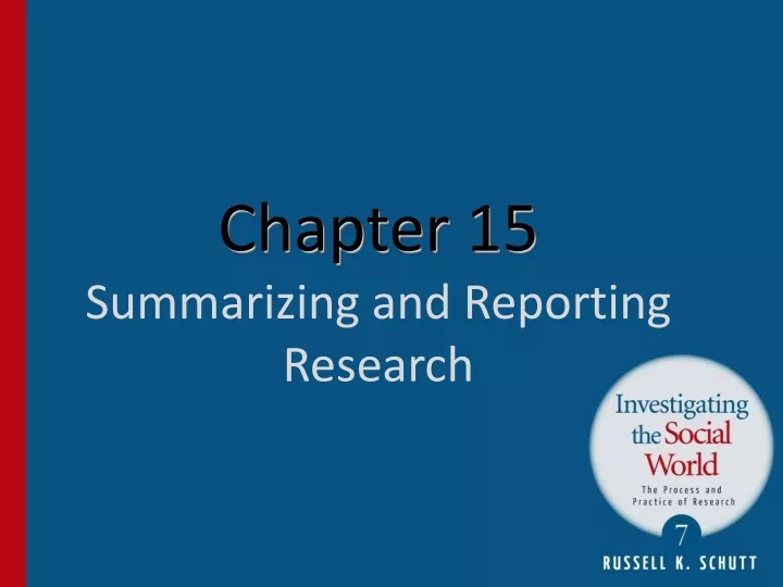 chapter 15 summarizing and reporting research
