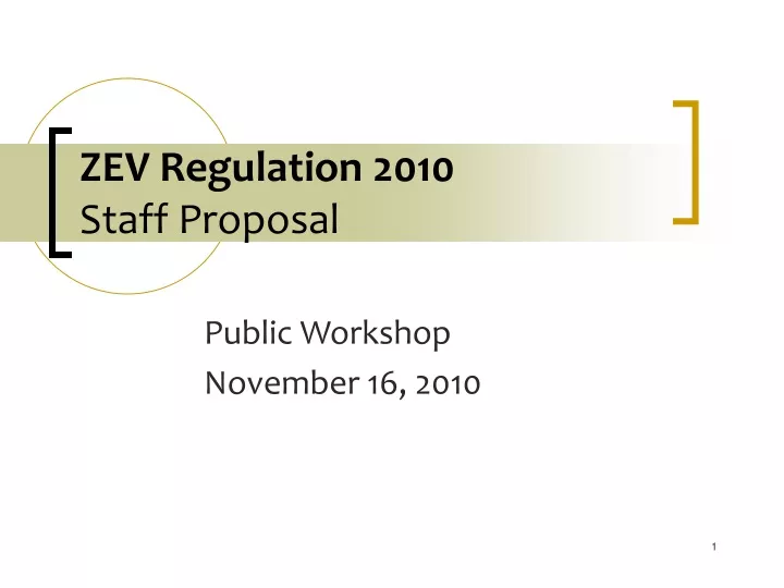 zev regulation 2010 staff proposal