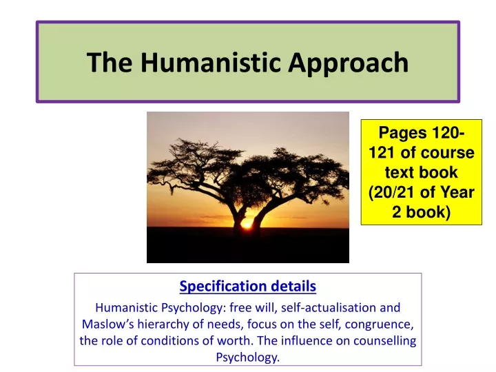 the humanistic approach