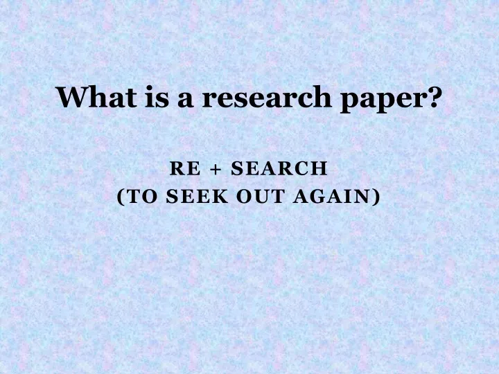 what is a research paper