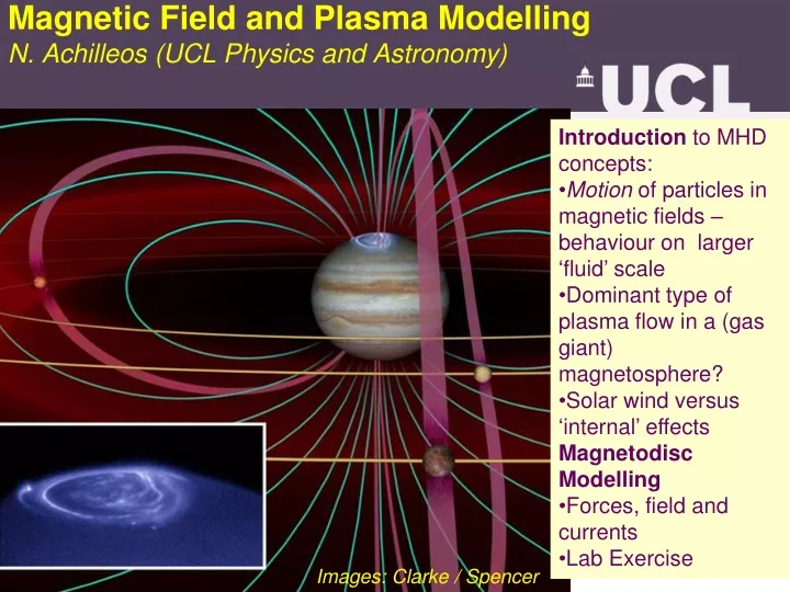 magnetic field and plasma modelling n achilleos ucl physics and astronomy