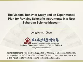Jeng-Horng  Chen National Cheng Kung University, Tainan, TAIWAN  chenjh@mail.ncku.tw