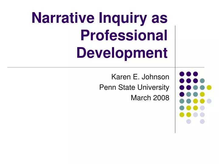 narrative inquiry as professional development