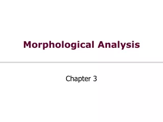 Morphological Analysis