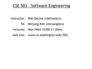 CSE 503 – Software Engineering