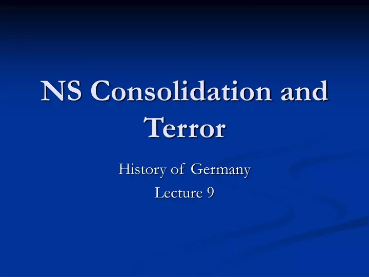 ns consolidation and terror