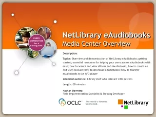 NetLibrary eAudiobooks Media Center Overview