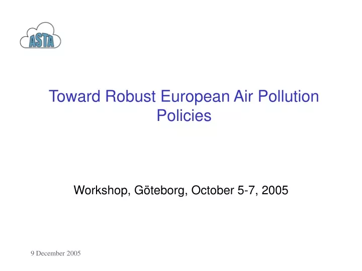 toward robust european air pollution policies