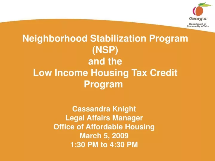neighborhood stabilization program nsp and the low income housing tax credit program
