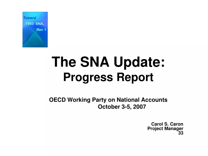the sna update progress report oecd working party