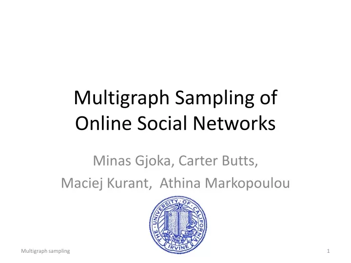 multigraph sampling of online social networks