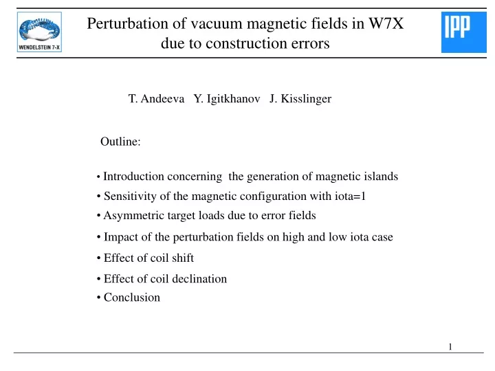 perturbation of vacuum magnetic fields