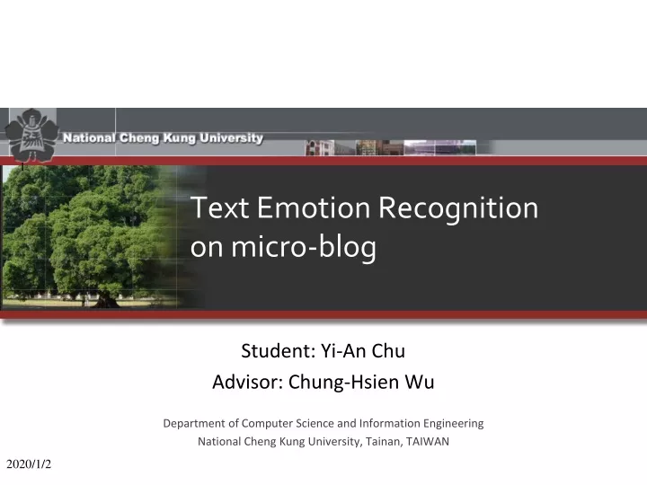 text emotion recognition on micro blog