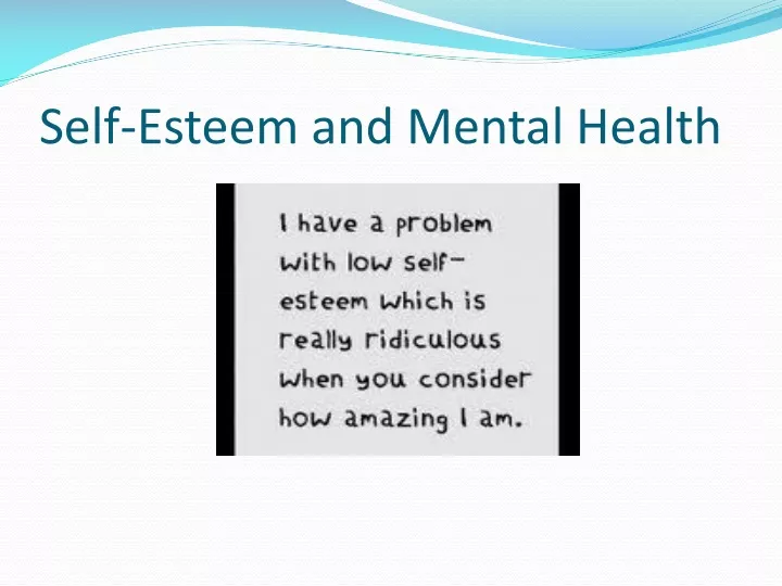 self esteem and mental health