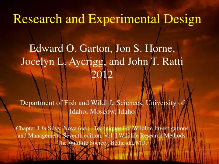 research and experimental design