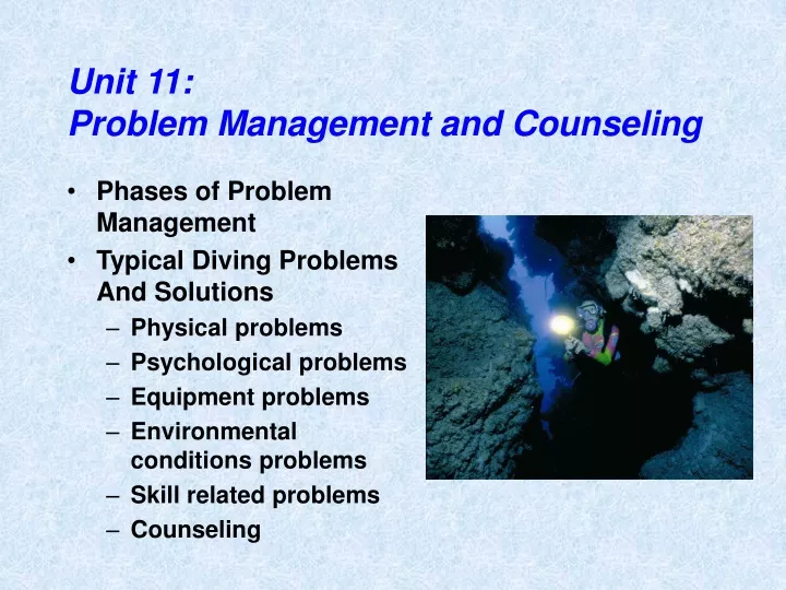 unit 11 problem management and counseling