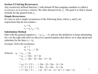 Section 5.5 Solving Recurrences