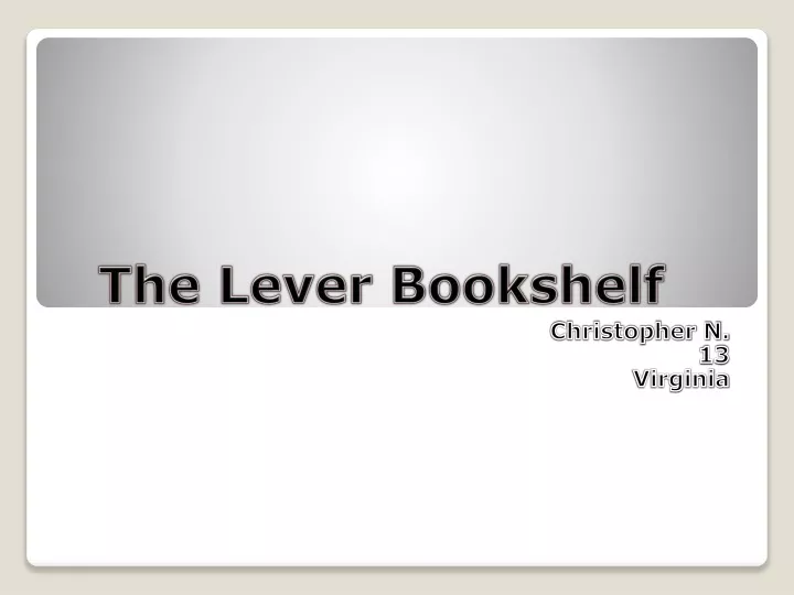 the lever bookshelf