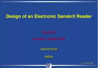 Design of an Electronic Sanskrit Reader