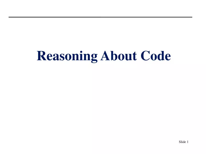 reasoning about code