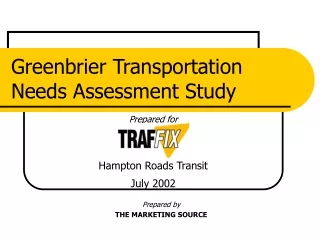 Greenbrier Transportation Needs Assessment Study