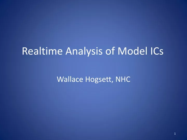 realtime analysis of model ics