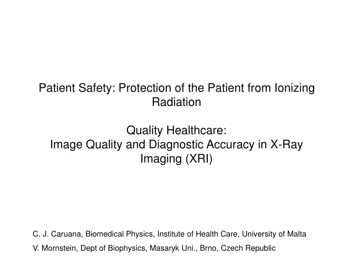 patient safety protection of the patient from