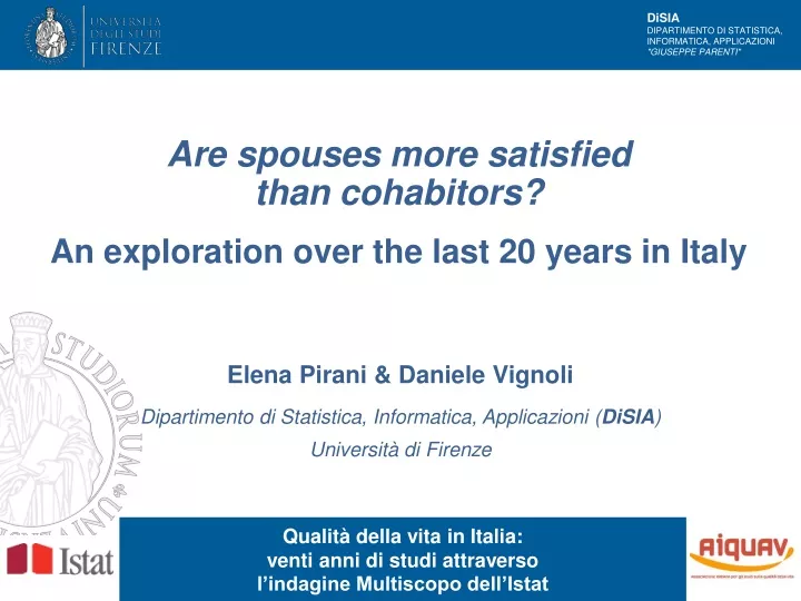 are spouses more satisfied than cohabitors an exploration over the last 20 years in italy