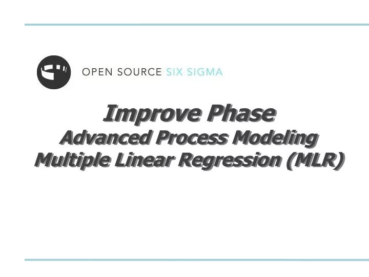 improve phase advanced process modeling multiple linear regression mlr