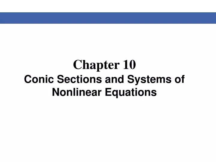 chapter 10 conic sections and systems of nonlinear equations