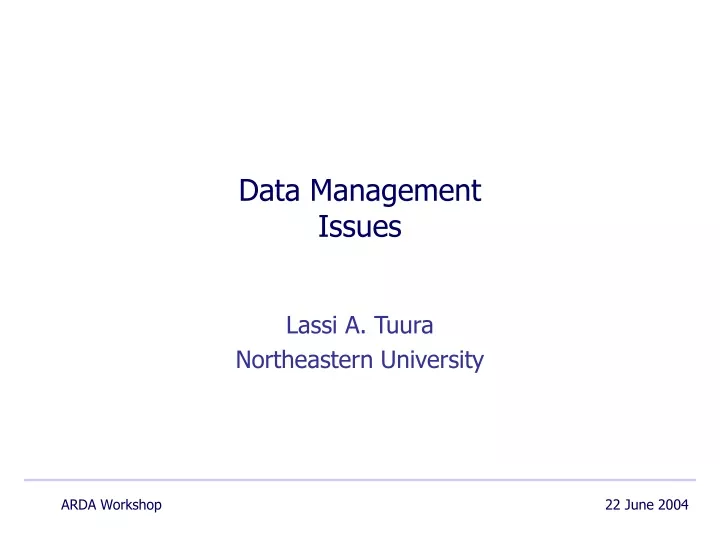 data management issues