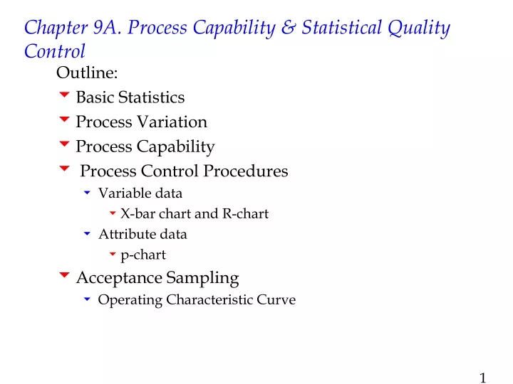 chapter 9a process capability statistical quality control