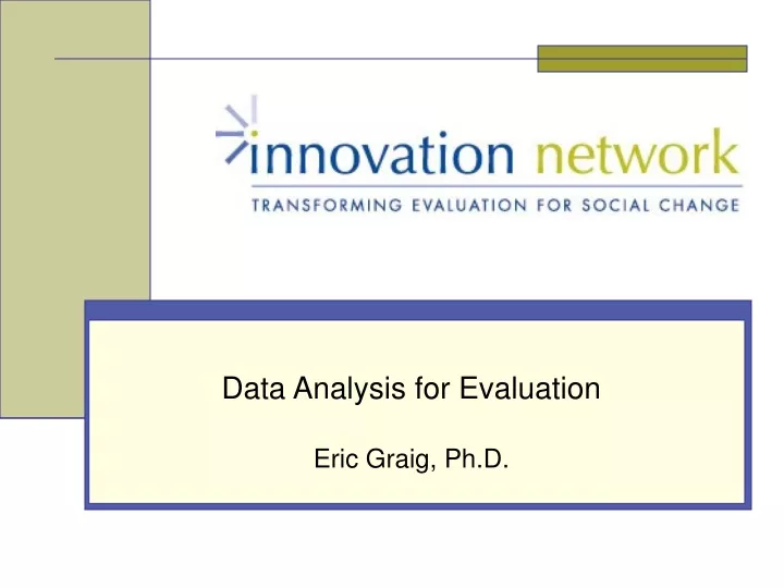 data analysis for evaluation eric graig ph d