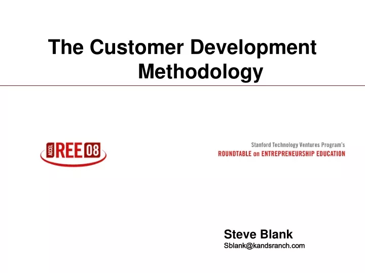 the customer development methodology